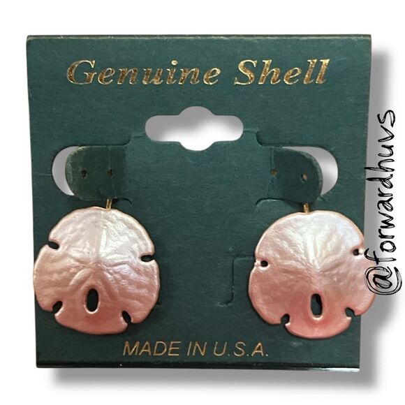 Genuine Shell Pastel Sand Dollar Clip on Earrings - Picture 1 of 8